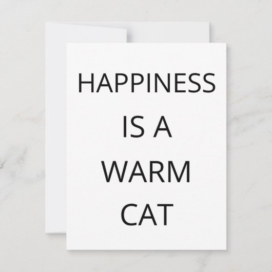 Happiness Is A Warm Cat Flat Card (Rückseite)