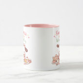 Happiness is a Warm Mug Cute Puppy Dog Pink Mug Tasse (Zentrum)