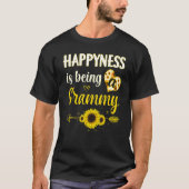 Happiness Is Being A Grammy Sunflower Grandma Moth T-Shirt (Vorderseite)