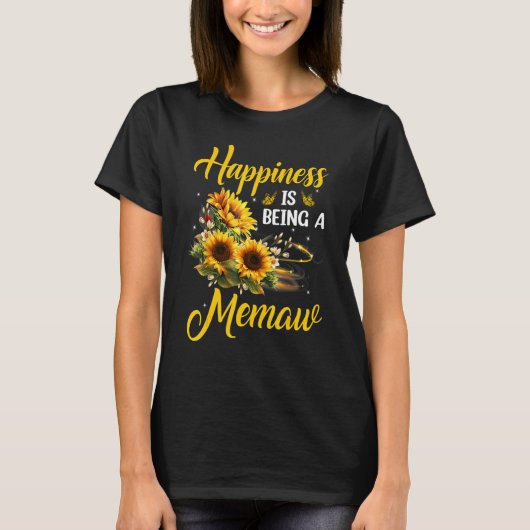 Happiness Is Being A Memaw Mother's Day Sunflower T-Shirt (Vorderseite)