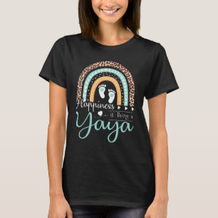 Happiness Is Being A Yaya Women Rainbow Decor Gran T-Shirt