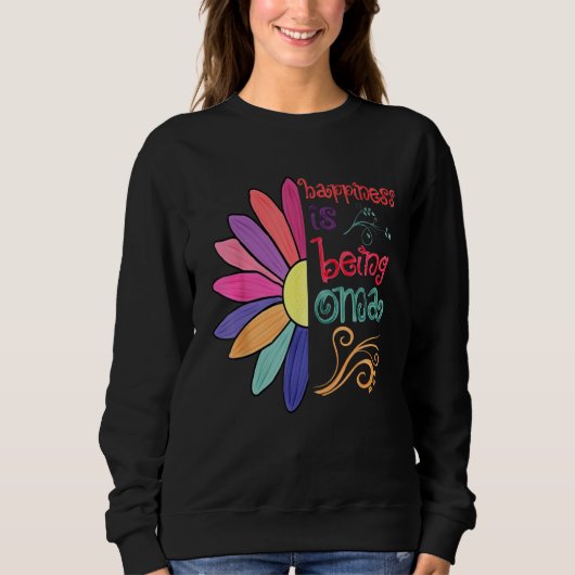 Happiness Is Being Oma Grandma To Be Sunflower Mot Sweatshirt (Vorderseite)
