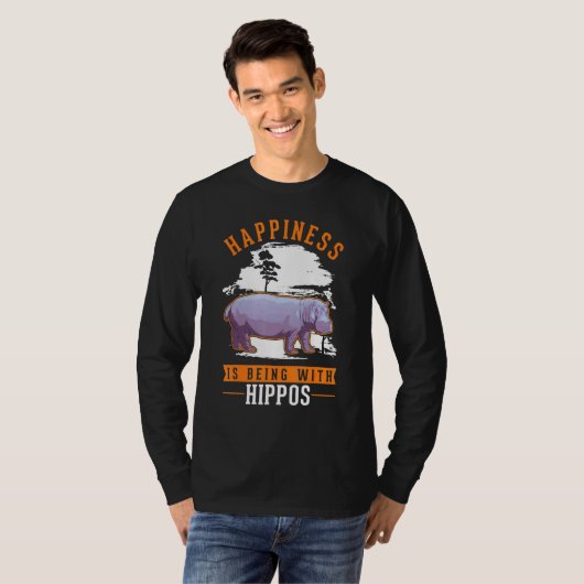 Happiness is being with Hippos T-Shirt (Vorne ganz)