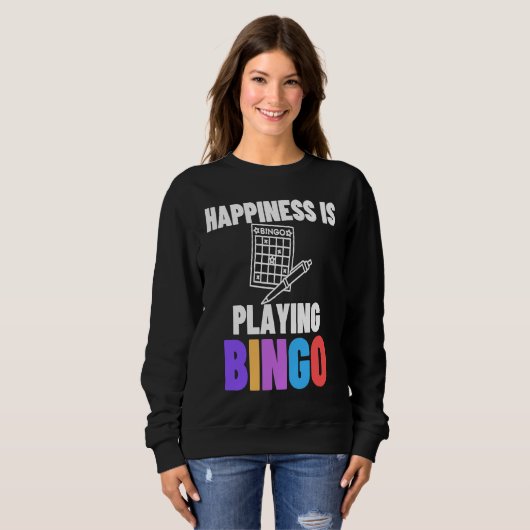 Happiness Is Playing Bingo 5 Sweatshirt (Vorne ganz)