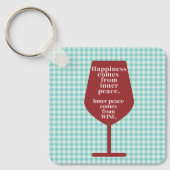 Happiness Is Wine Funny Quote Word Art Schlüsselanhänger (Vorderseite)