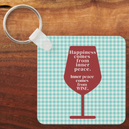Happiness Is Wine Funny Quote Word Art Schlüsselanhänger