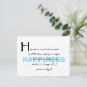 Happiness Is Yours Postkarte (Stehend Vorderseite)