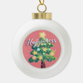 Happiness Karton Weihnachtsbaum Rosa Ornament (Vorderseite)