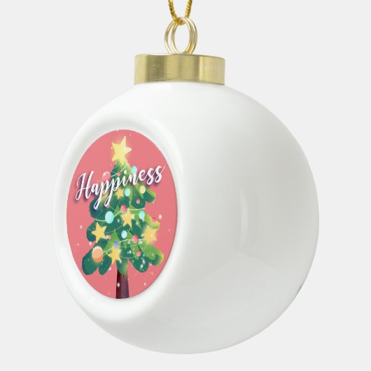 Happiness Karton Weihnachtsbaum Rosa Ornament (Rechts)