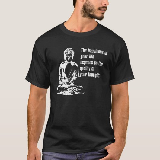 Happiness Life Buddha Meditate Quote T-Shirt (Vorderseite)