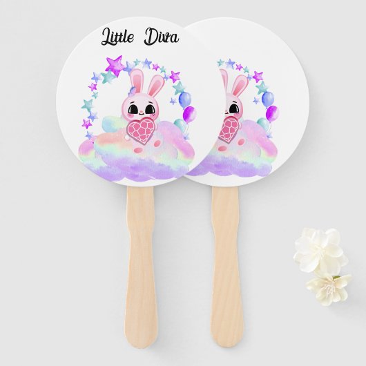 Happiness magic sweet bunny in the rainbow fächer (Vorne und Hinten)