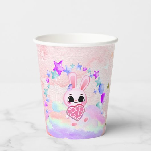 Happiness magic sweet bunny in the rainbow pappbecher (Rückseite)