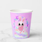 Happiness magic sweet bunny in the rainbow Pappbecher (Rückseite)