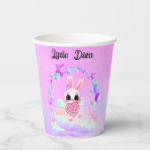 Happiness magic sweet bunny in the rainbow Pappbecher (Vorderseite)