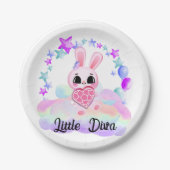 Happiness magic sweet bunny in the rainbow pappteller (Vorderseite)