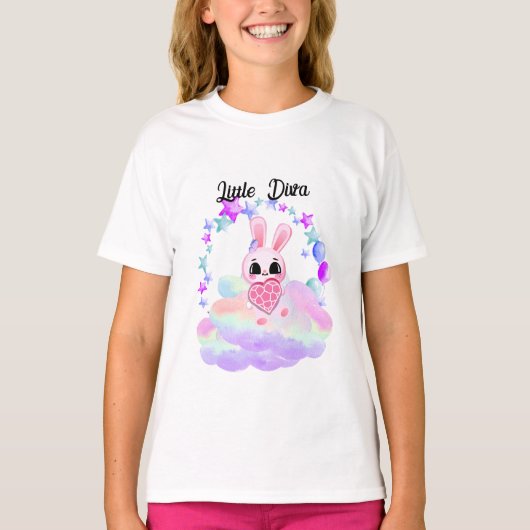 Happiness magic sweet bunny in the rainbow T-Shirt (Vorderseite)