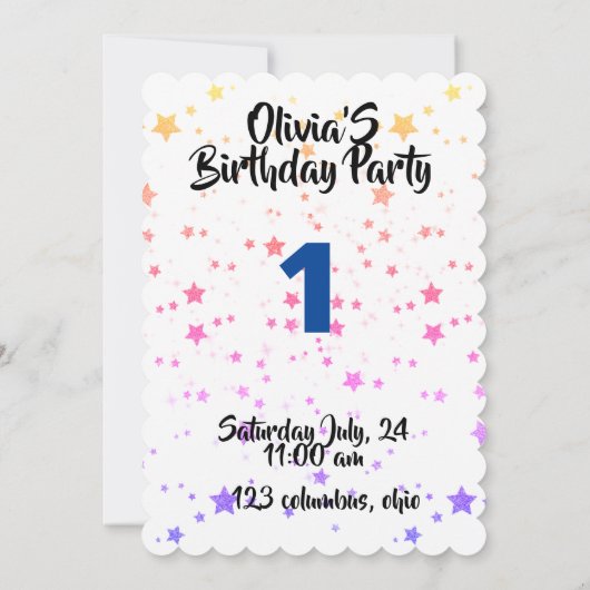 Happiness magic unicorn einladung (Rückseite)