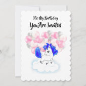 Happiness magic unicorn einladung (Vorderseite)