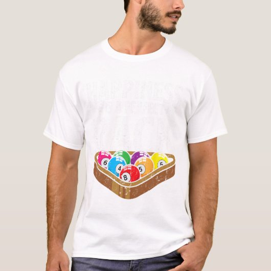 Happiness Perfect Rack Funny Pool Player Billiards T-Shirt (Vorderseite)