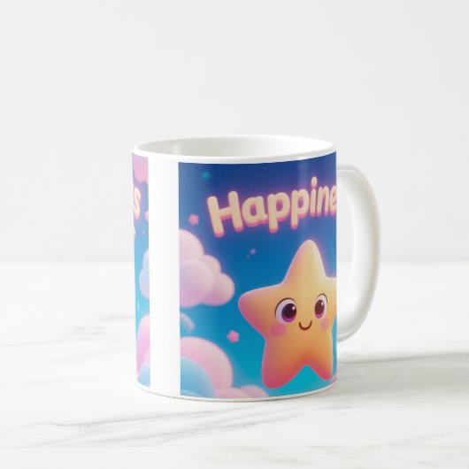 Happiness Star Mug Kaffeetasse (VorderseiteRechts)