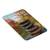 Happiness Zen Stones Motivierend Inspiration Magnet (Rechte Seite)