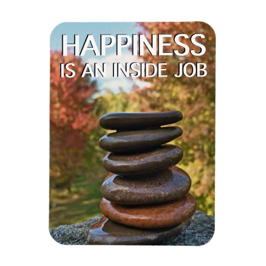 Happiness Zen Stones Motivierend Inspiration Magnet (Vertikal)