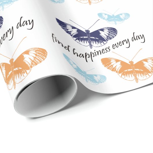 Happinss Butterflies Geschenkpapier (Rolleneckpunkt)