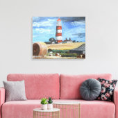 Happisburgh Lighthouse Leinwanddruck (Insitu (Wohnzimmer))