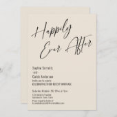 Happiver Ever nach dem Modern Elegante Creme Einladung (Vorne/Hinten)
