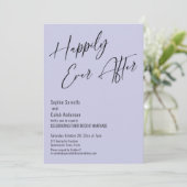 Happiver Ever nach dem modernen eleganten Lavendel Einladung (Stehend Vorderseite)