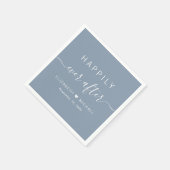 Happiy Ever nach Dusty Blue Wedding Serviette (Ecke)