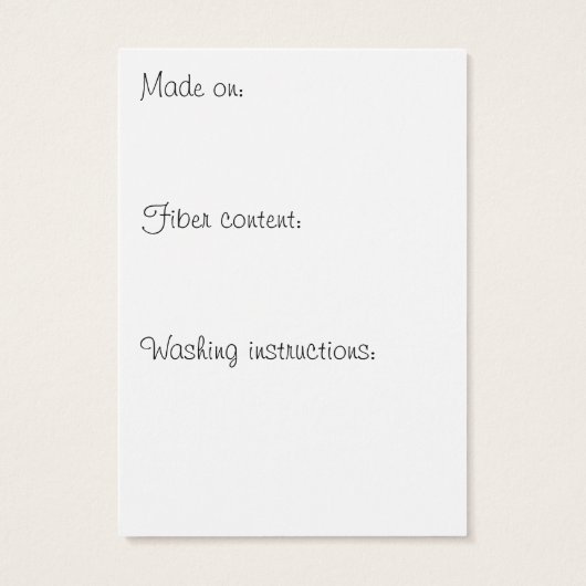 Happiy Hand Strick Hang Tag (Rückseite)