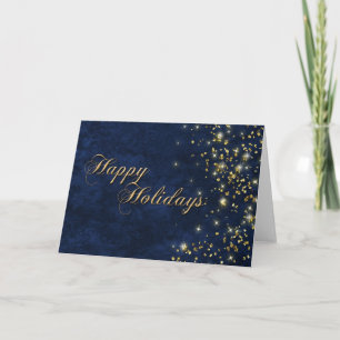 Happly Feiertags-Gruß-Karte - SMD Blau u. Gold Feiertagskarte