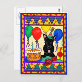 Happpy Birthday Schotte Postkarte (Vorne/Hinten)