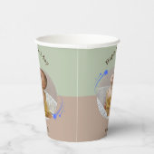 Happpy Birthday Star Green Brown Paper Cup Pappbecher (Rechts)