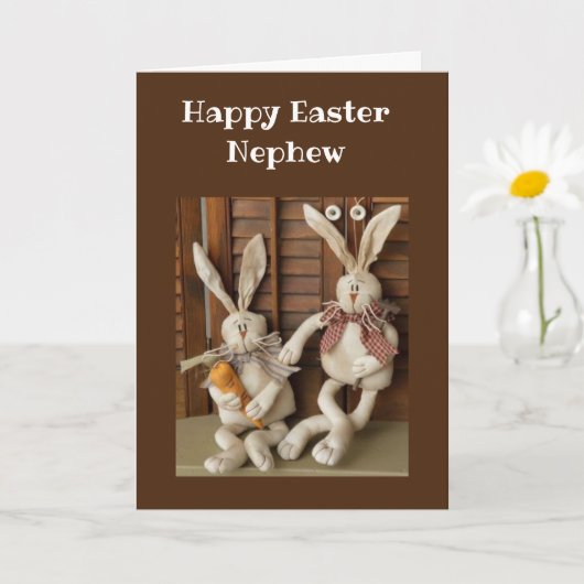 HAPPPY EASTER **NEPHEW** CARD KARTE (Kleine Pflanze)