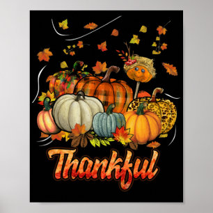 Happpy Erntedank Day Herbst Herbst Maple Blätter Poster