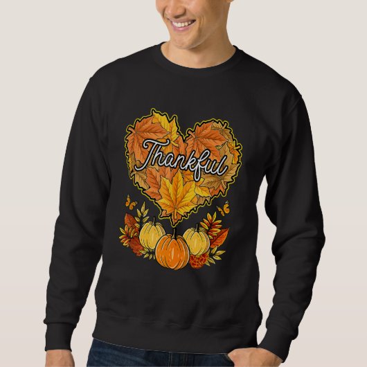 Happpy Erntedank Day Herbst Herbst Maple Blätter T Sweatshirt (Vorderseite)