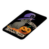 Happpy Halloween Cat mit Pumpkin Magnet (Linke Seite)