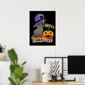 Happpy Halloween Cat mit Pumpkin Poster (Heimbüro)
