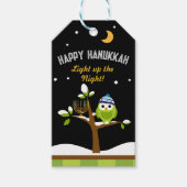 Happpy Hanukkah Owl & Menorah Lupe die Nacht Geschenkanhänger (Vorderseite)