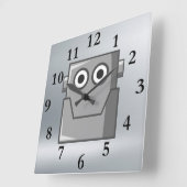 HAPPROBOT HEAD CLOCK QUADRATISCHE WANDUHR (Winkel)
