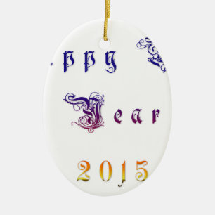 Happu Neues Jahr 2015 Hakuna Matata wünscht.png Keramik Ornament