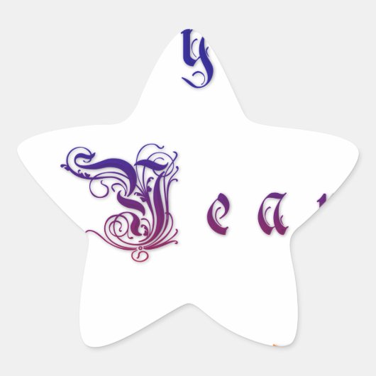 Happu Neues Jahr 2015 Hakuna Matata wünscht.png Stern-Aufkleber (Vorderseite)