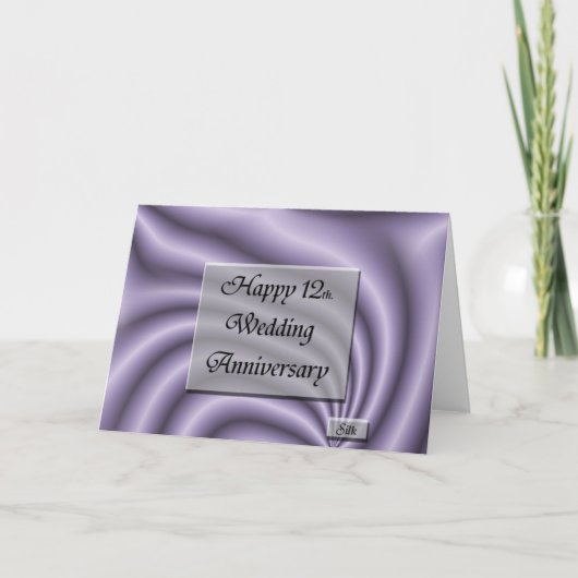 Happy12. Hochzeitstag Karte (Vorderseite)
