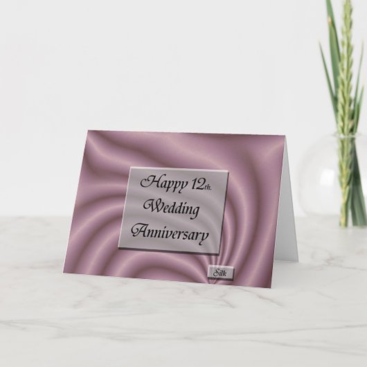 Happy12. Hochzeitstag Karte (Vorderseite)