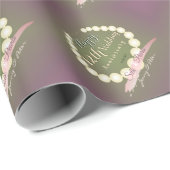 "Happy12th Wedding Anniversary" Pearl Graphic Geschenkpapier (Rolleneckpunkt)