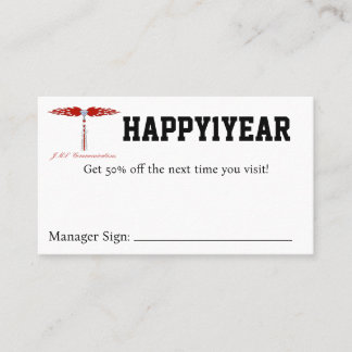 HAPPY1JAHR Kupon Visitenkarte