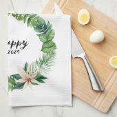 Happy2025Wreath Kitchen Handtücher (Viertel Falte)