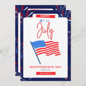 #Happy4*OfJulyIndependenceDayFlatHolidayCard Feiertagskarte (Vorne/Hinten)